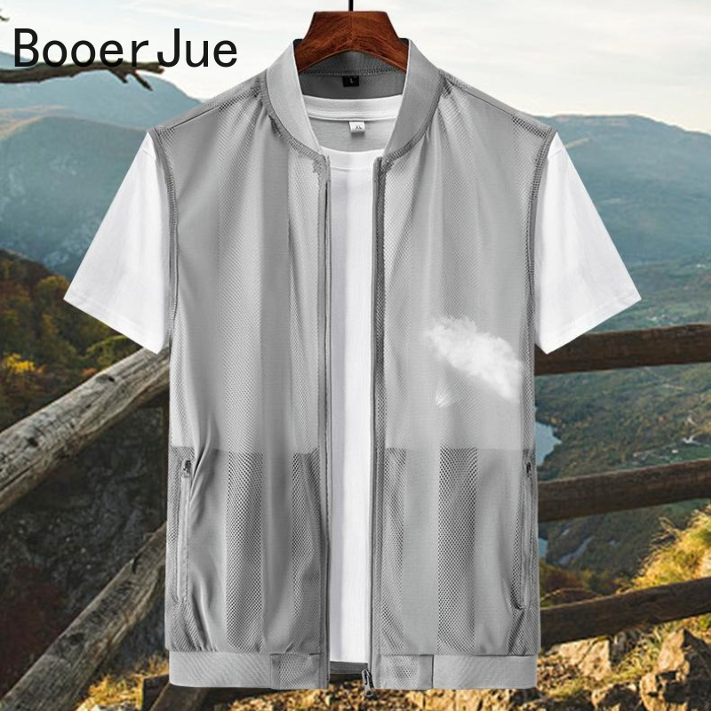 Outdoor Camping Vest - Męska kamizelka siatkowa na lato, oddychająca,