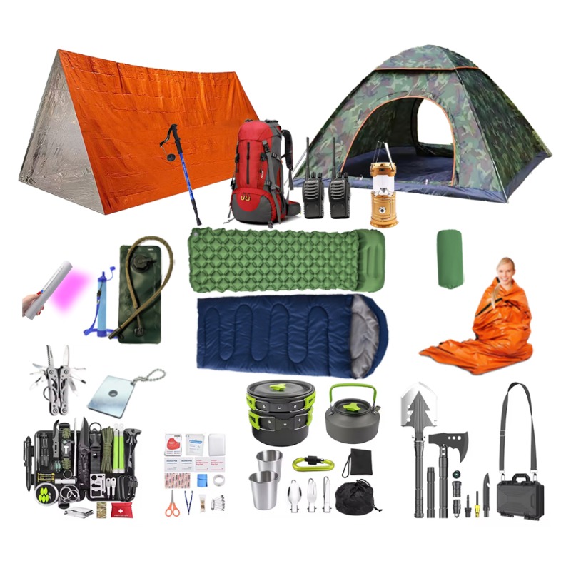 Outdoor Camping Sleeping Bag - Profesjonalny zestaw survivalowy dla 2-3 osób,