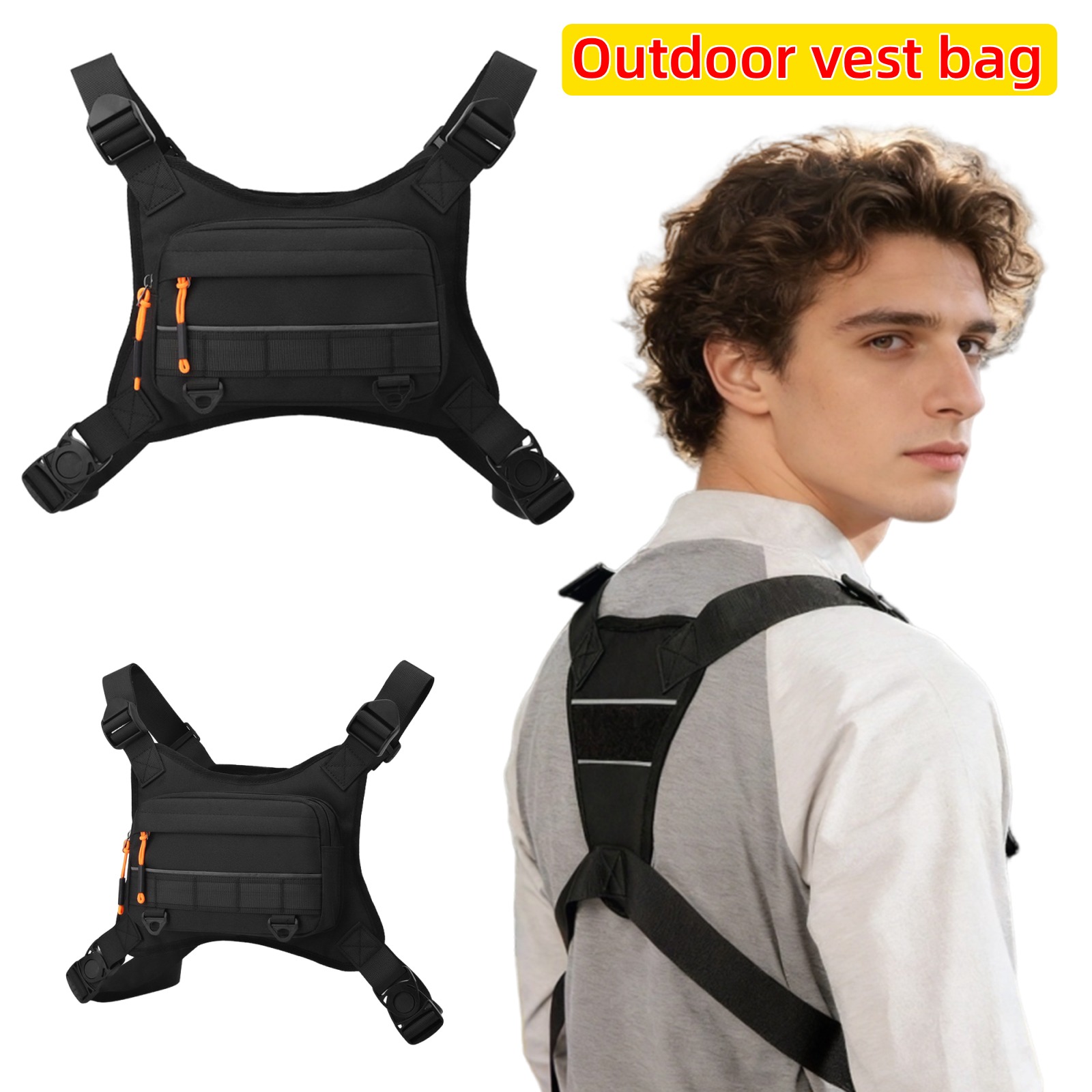 Outdoor Camping Vest - Torba-pancerz na zewnątrz, oddychająca, na klatkę