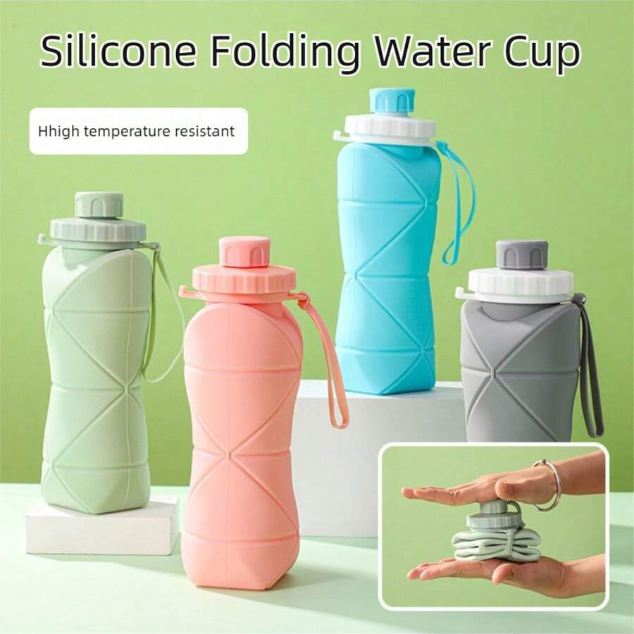 Collapsible Water Bottle - 1 szt. Duży składany silikonowy kubek