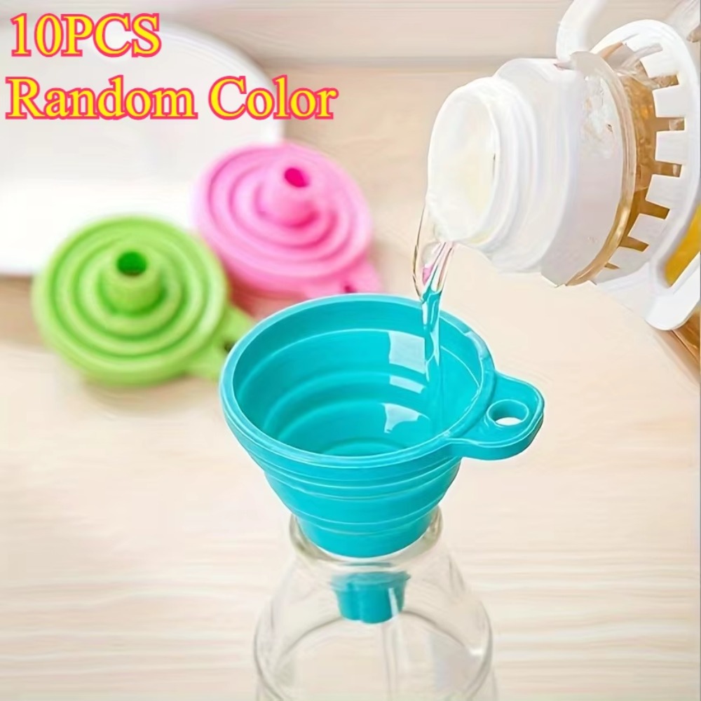 Collapsible Water Bottle - 10 szt. Składanych silikonowych lejków kuchennych