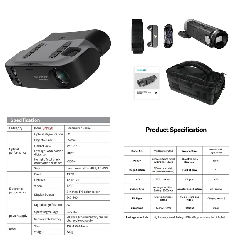 Outdoor Camping Brands - Kamera noktowizyjna cyfrowa NV20 BNV20 TNV10