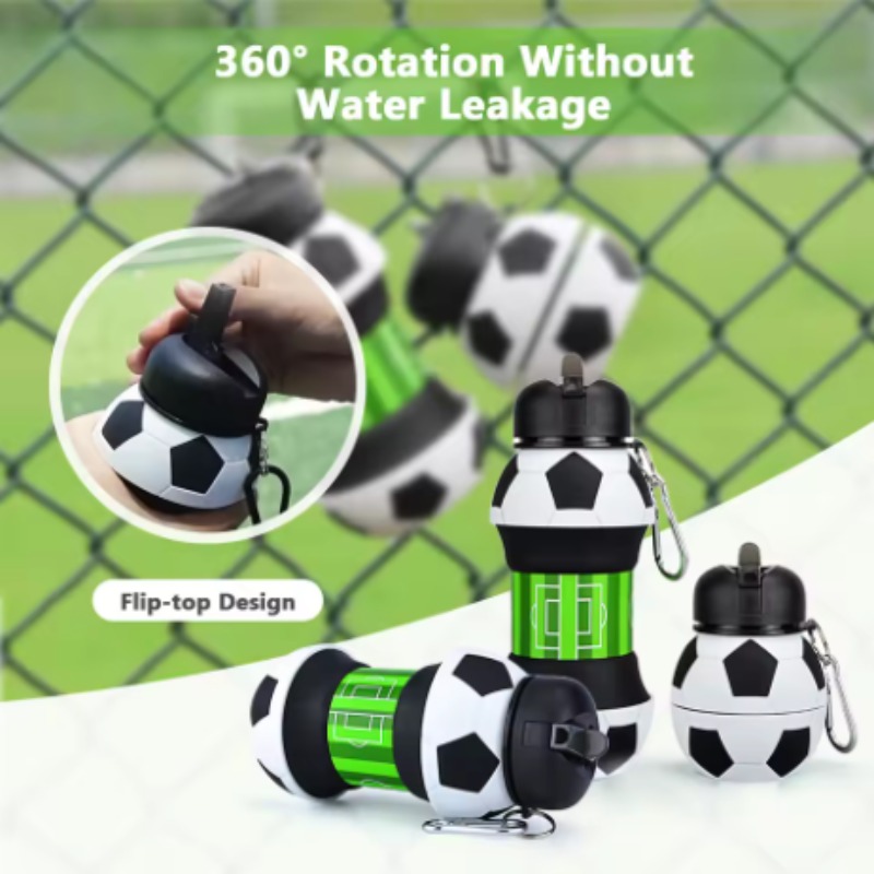 Collapsible Water Bottle - Silikonowy składany kubek piłkarski, odporny na
