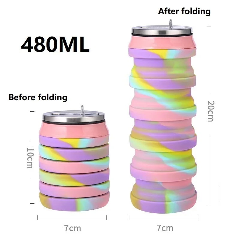 480ML Składana silikonowa bute – Collapsible Water Bottle recenzja i cena