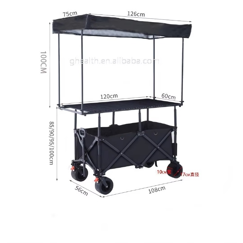 Składany stalowy wózek stołowy – Outdoor Camping Trolley recenzja i cena