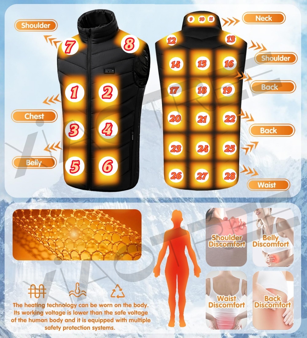 Męska kurtka podgrzewana z 28/ – Outdoor Camping Vest recenzja i cena